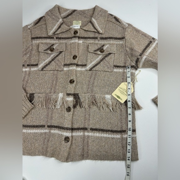 NWT Telluride Long Sleeve Fringe Shacket Cardigan Sweater Womens Size Medium - Picture 5 of 11